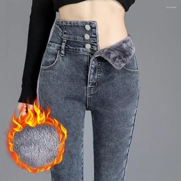 Women's Jeans Elastic Stretch Thermal Lady Skinny Denim Pants Female Women Winter Snow Warm Velvet Leggings