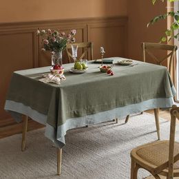 Table Cloth Cotton Linen Retro Tablecloth Solid Colour American Pastoral Coffee Fabric Dining Toalha De Mesa Room Decor