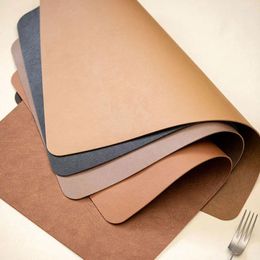 Table Mats Household PU Leather Heat-insulating And Skid-proof Western Food Tablemat Water-proof Oil-proof Double Sides Placemat 1pcs