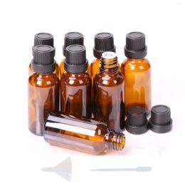 Storage Bottles 8pcs/lot Empty Dram Amber Glass 30ml Essential Oils Colognes Perfumes Bottle Perfume Oil Vials Sample Test