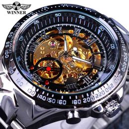 New Fashion Casual Business Men's Mechanical Watch Golden Top Luxury Steel Automatic Mechanical Classic Skeleton Watch BEST G8785960