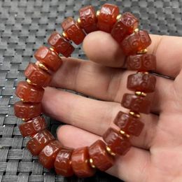 Strand Agate Tianzhu Road Link Red Chalcedony Return Wheel Bead Bracelet