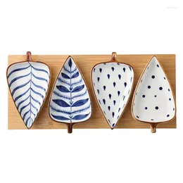 Plates Japanese Leaf Dish Ceramic Dishes Snack Plate Set Beautiful Tableware For Home Trays Serving Dry Fruit Tray Kitchen Bar