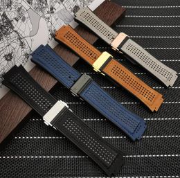 Top quality 2919mm soft Nylon leather fabric Silicone rubber watchband watch band strap for Hublo strap for king power series9687015