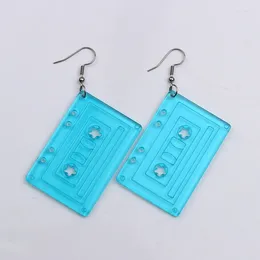 Dangle Earrings Macaron Tape Creative Fashion Square Simulation Candy Colour Transparent Pendant Charm Jewellery Gift