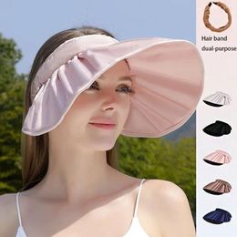 Wide Brim Hats Shell Hat Sunscreen Empty Top Cap Simple Sun Visor UV Protection Korean Style Large Summer Sunshade