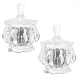 Storage Bottles 2pcs Tank Glass Containers With Lid Wedding Dessert Decoration Bottle