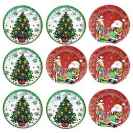 Disposable Dinnerware Table Cover Christmas Plate Tableware Party Supplies Platter Banquet