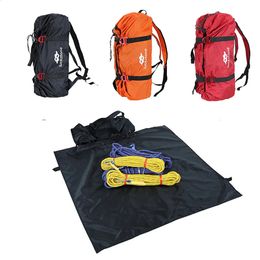 Rock Climbing Rope Bag Cord Carry Bag Hiking Shoulder Backpack Folding Portable Waterproof Backpack Ground Mat 240325