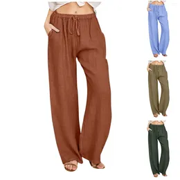 Women's Pants Casual Straight Leg Solid Colour Fashion Long With Pockets Skin Friendly Comfortable Ropa De Mujer