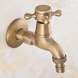 Bathroom Sink Faucets Wall Mounted Antique Brass Washing Machine Taps Mop Pool Tap Single Cold Water Outdoor Garden Faucet Lav322