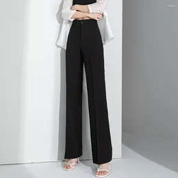 Women's Pants 2024 Spring Summer High-waisted Straight Trousers Women Lean Feeling Loose And Thin Temperament Professional