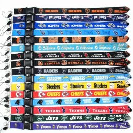 Men football Sport Ribbon Lanyards Pattern Keychain Lanyard For Keys ID Badge Holder Mobile Phone Straps Hang Rope Keycord LL