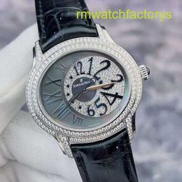Perfect AP Wristwatch Millennium Series Womens Watch 77303BC Beimu Plate Original Diamond 18K Platinum Automatic Mechanical Watch 39mm