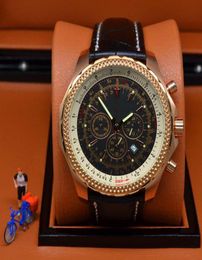 New Stley Big watch 44mm Mechanical golden super big stop watch limited White Dial Mens Watch Stainless Steel Wristwatch Men0395478826