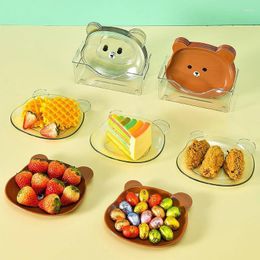 Plates 1PC Cute Bear Storage Tray Dried Fruit Snack Plate Appetizer Serving Platter For Party Candy Pastry Nuts Dish