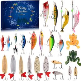 Advent Calendar Fishing Lure Blind Box Set Fishing Enthusiasts Surprise Gift For Kids And Adults 24-piece Sequin Bait Set 240321