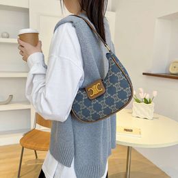 Tote Designer Sells Branded Women's Bags at 50% Discount Triumphal Denim Underarm Bag Single Shoulder New Handbag Crossbody