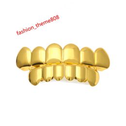 New Fit Gold Silver Plated Hip Hop Teeth Grillz Caps Top Bottom Grill Set for Men