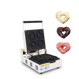 Baking Moulds Electric Love Heart Donut Machine Commercial 4 Pieces Heart-Shaped Doughnut Maker