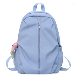 Backpack Waterproof Bag Girls Boy Oxford Cloth Multifunctional Stylish Simple Solid Color Large Capacity Casual Zipper Travel