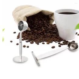 Coffee Scoops Measurement Stand Tamper Spoons Dual-use Espresso Machine Powder Stainless Steel Useful Kitchen Tool