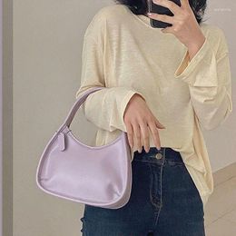 Bag PU Leather Half Moon Handbags For Women Fashion Design Hobos Armpit Bags Ladies Small Clutch Purse Shoulder Bolsa Feminina