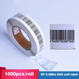 System 1000pcs/roll RF 8.2Mhz EAS Soft Label 4x4cm with Barcode,rf Anti Theft Sticker,Supermarket Retail Store Security Alarm Label