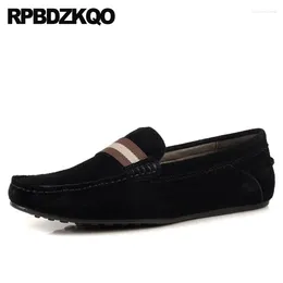 Casual Shoes Loafers Large Size Cowhide Real Leather Fashion Suede Slip On High Quality Genuine Luxury British Style Nubuck Men Spring