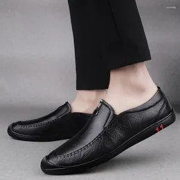 Casual Shoes Genuine Leather Men's Flats Man Loafers Business Office Luxury Slip On Classic All-match British Trend