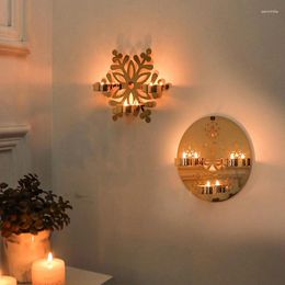 Candle Holders Minimalist Christmas Snowflake Disc Iron Art Candlestick Home Decoration Wall Mounted Holder Shooting Props Stand