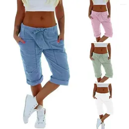 Women's Pants Summer Shorts Women Bermuda Loose Casual Sports Stretchy Cotton Straight Leg Breathable Sweatshorts