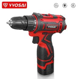 VVOSAI 16V Cordless Drill Electric Screwdriver Mini Wireless Power Driver DC LithiumIon Battery 38Inch 240402