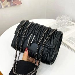 Shoulder Bags Bag Women 2024 Trendy Fashion Ladies Personality Small Square Chain Fold Women's Messenger