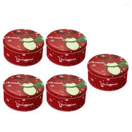 Storage Bottles 5pcs Christmas Candy Tin Box Jar Organizer