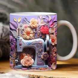 Mugs Stylish 3D Sewing Machine Printed Mug Multi-Purpose Water Drinking Cup Gift For Friends Relatives