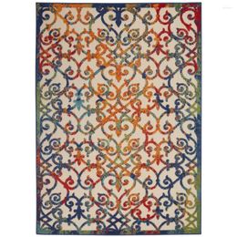 Carpets Indoor/Outdoor Transitional French Country Multicolor 5'3" X 7'5" Area Rug (5' 8')