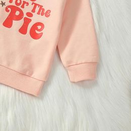 Clothing Sets Baby Girl 2Pcs Thanksgiving Outfits Long Sleeve Sweatshirt Pie Print Flare Pants Set Toddler Clothes