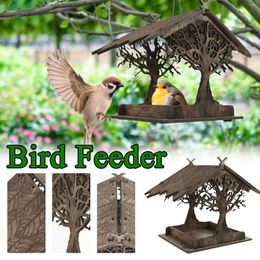 Other Bird Supplies Hanging For Garden With Roof Yard Decoration Outside Shaped Feeder Patio Pig Feeders