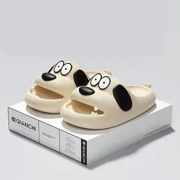 Slippers 2024 Cartoon Cute Dog Outdoor Home Men Thick Soled Non Slip Slides Bathroom Indoor Summer Comfy Shoes Design Versatile