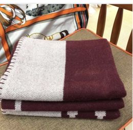 Wine Red Wool H Blanket Color Thick Home Sofa good quailty camel blanket TOP Selling beige orange red gray navy Big Size 145 175cm Wool