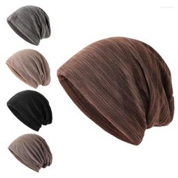 Berets Solid Colour Unisex Men Women Skullies Thin Beanies Hedging Cap Knit Knitted Cotton Double Layer Fabric Caps Casual Bonnet Hat