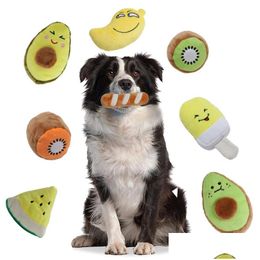 Cat Toys Dog Squeaky Cute Stuffed P Fruits Snacks And Vegetables For Puppy Small Medium Pets Drop Delivery Home Garden Pet Supplies Dhmio