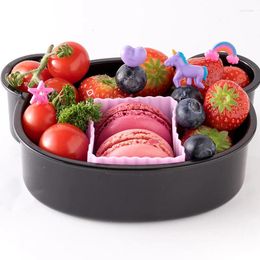Disposable Flatware 6pcs Mini Cartoon Food Fruit Fork Set For Kids Bento Box Decor Dessert Forks Cake Party Supply