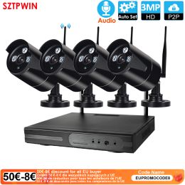 System 8CH Audio CCTV System Wireless NVR SYTEM 2.0MP 4PCS IR Outdoor indoor P2P Wifi CCTV Security Camera System Surveillance NVR Kit
