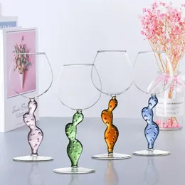 Wine Glasses Colorful Cactus Glass Cup Italian Ichendorf Design Crystal Wedding Party Champagne Cocktail Bordeaux Stemware