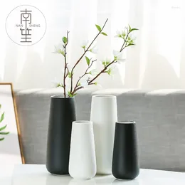 Vases White Simple Modern Nordic Style Ceramic Vase Three Sets Of Flower Works Art Home Decoration Medium Large