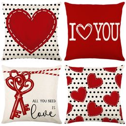 Love Heart Throw Pillow Cover 18 x 18 Inch Holiday Valentines Day Mothers Day Anniversary Wedding Cushion Case Decoration for Sofa Couch Living Room