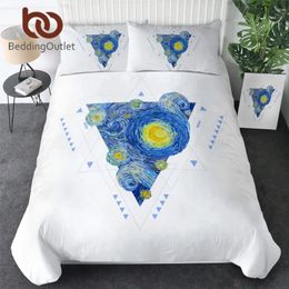 Bedding Sets BeddingOutlet Geometric Set Starry Sky Duvet Cover Watercolour Comforter Abstract Moon Modern Bed Dropship