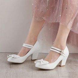 Dress Shoes 2024 Size 32-43Women High Heel Sandals Round Toe Heels Women's Pink White Blue Bow Wedding Party Lady Footwears